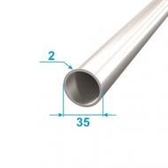 Труба круглая алюминиевая АЛЮПРО 35x35x2 мм 1000 мм ПАС-1706 AS