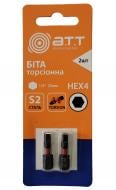 Бита торсионная A.T.T. HEX4 25 мм 1/4 сталь S2 2 шт.