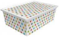 Корзина для хранения Qutu TREND BOX с/к COLORED STAR 25л. белый 170x520x370 мм