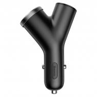 Автомобильное зарядное устройство BASEUS Y type dual USB+cigarette lighter extended car charger 3.1 A Black