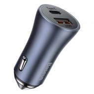 Автомобильное зарядное устройство BASEUS Golden Contactor Pro Dual Quick Charger Car Charger U+C 40W Dark Gray