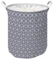Корзина для хранения Idea Home LY-04 круг. ткан. з/кр Prism серый 500x400x400 мм