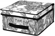 Корзина для хранения Idea Home NP-101M прям. ткан. з/кр Anthracite Flowers серый 150x300x280 мм