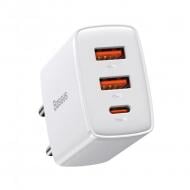 Сетевое зарядное устройство BASEUS Compact Quick Charger 2U+C 30W EU White