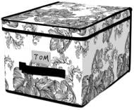 Корзина для хранения Idea Home NP-101L прям. ткан. з/кр Anthracite Flower серый 250x400x300 мм