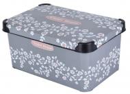 Корзина для хранения Violet House 0647 DECOR ANTRACITE FLOWERS с/кр. 10 л серый 165x350x235 мм