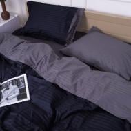 Комплект постельного белья Satin Stripe 30-0021+30-0011 Latifa 143х210 см черный/серый MirSon