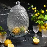 Емкость для напитков Maxmark Рineapple 10 л с крышкой и краном на металлической подставке Емкость для напитков Maxmark Рineapple 10 л с крышкой и краном на металлической подставке