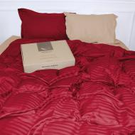 Комплект постельного белья Satin Stripe 30-0018+30-0004 Jenadi 2х143х210 см красный/бежевый MirSon