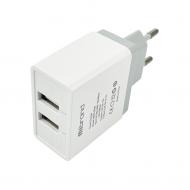Мережевий зарядний пристрій Mibrand MI-02 Travel Charger 2USB-A White (MIWC/2UW	)