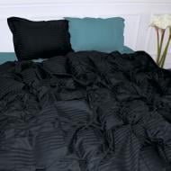 Комплект постельного белья Satin Stripe 30-0021+30-0015 Edaliz 220х240 см черный/бирюзовый MirSon