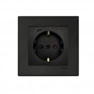 Механизм розетки бытовая с заземлением EXEN Karell IP20 черный 290-001403-274