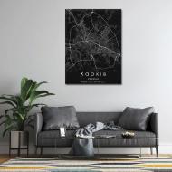 Постер Kharkiv Black Map New 50x65 см Brushme FNK0117402