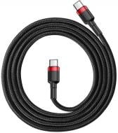 Кабель BASEUS Cafule USB Cable Type-C-Type-C 3A 1 м черный с красным (CATKLF-G91)