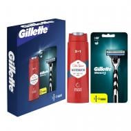 Подарунковий набір для чоловіків Gillette Станок Mach3 + гель для душу Old Spice 3-в-1 Whitewater 250 мл