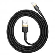 Кабель BASEUS Cafule Cable Lightning – USB 2 A 1 м чорний із золотим (CALKLF-BV1)