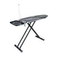 Гладильная доска Eurohome GLIDE-X 43 x125 см моноблок с розеткой и держателем проволоки утюга (полосы черно-серые)