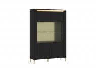 Шкаф-витрина Meble Wojcik 2D NORICA 1692х1104х400 мм золотой / черный матовый