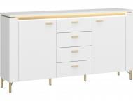 Комод Meble Wojcik Lazio 2D4S 1553x873x400 мм золотой/альпийский белый