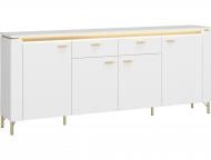 Комод Meble Wojcik Lazio 4D2S 2003x873x400 мм золотий/альпійський білий Комод Meble Wojcik Lazio 4D2S 2003x873x400 мм золотий/альпійський білий