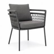 Кресло Matori из шнура "Аврора" обеденное графит