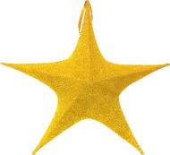 Декорация новогодняя Звезда с блестками золото Z80GL 80 см