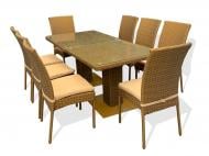 Комплект металлической мебели Matori ротанговый "Монтана 8" (Обеденный) бежевый Комплект металлической мебели Matori ротанговый "Монтана 8" (Обеденный) бежевый