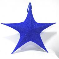 Декорация новогодняя Звезда с блестками синяя Z80B 80 см