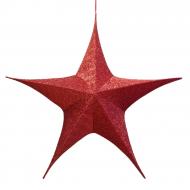 Декорация новогодняя Звезда с блестками красная Z80R 80 см