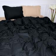 Комплект постельного белья Satin Stripe 30-0021+30-0004 Sleimy 220х240 см черный/бежевый MirSon