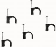 Клипса для круглого кабеля LXL 17 мм 100 шт. черный