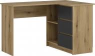 Стол письменный угловой Грейд Николас 766х1244х848 мм дуб эвок прибрежный/антрацит/дуб эвок прибрежный