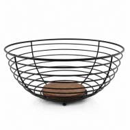Корзинка для фруктов Arino Bamboo 28,5х28,5х13 см черная 73825