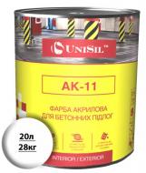 Фарба UniSil АК-11 для бетонних підлог біла шовковистий мат 20 л 28 кг