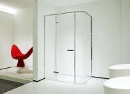 Душевое ограждение EGO закругленное LEX CHROME 900х1200х2000, стекло прозрачное 8мм, проф. хром алюм