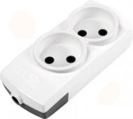 Колодка Gunsan без заземления 2 гн. без выключателя белый 01261100-001200