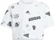 Футболка Adidas Brand Love Crop IA1581 р.152 білий