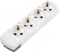 Колодка Gunsan с заземлением 4 гн. без выключателя белый 01261100-301400