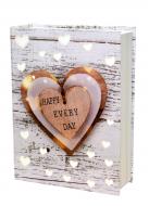 Коробка подарункова прямокутна серце 23х16х6 см