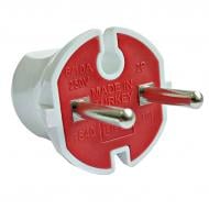 Вилка штепсельна ТЕССО TA 2003 без заземлення 230В 6А IP20 ABS-пластик білий