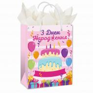 Пакет подарочный M 17,5x23x10 cм Праздничный Львівська Мануфактура Друку