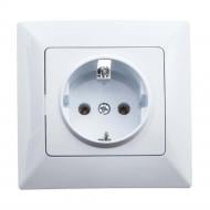 Розетка бытовая с заземлением серія BEATA IP20 белый QM-902-42