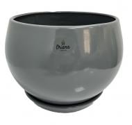 Горшок керамический Шар круглый 4,1 л графит (037-1-210)