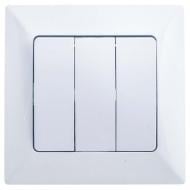 Выключатель трехклавишный серия BEATA без подсветки белый QM-902-03