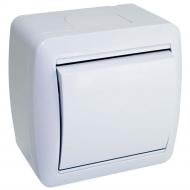 Выключатель накладной влагозащищенный одноклавишный серия Storm без подсветки белый QM-BMHB-00010