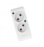 Колодка ТЕССО біла без заземлення 2 гн. без вимикача 102 200 00