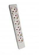 Колодка ТЕССО біла із заземленням 6 гн. без вимикача 102 601 00