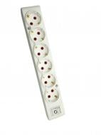 Колодка ТЕССО біла із заземленням 6 гн. з вимикачем 102 602 00