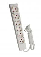 Подовжувач ТЕССО із заземленням 6 гн. білий 3 м 102 601 03