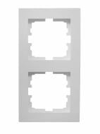 Рамка двухместная Lezard Vesna вертикальная белый 742-0200-152